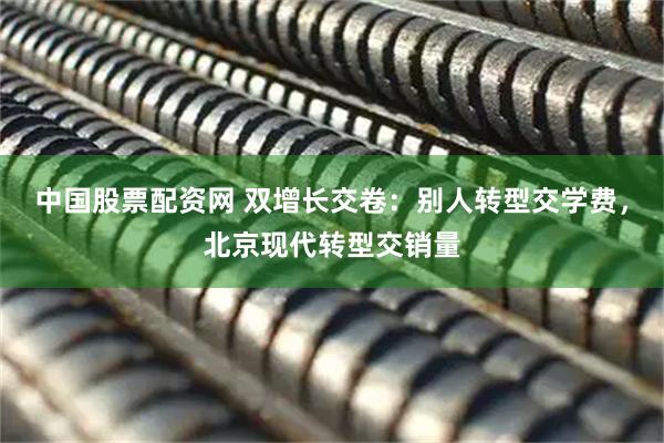 中国股票配资网 双增长交卷：别人转型交学费，北京现代转型交销量